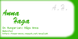 anna haga business card